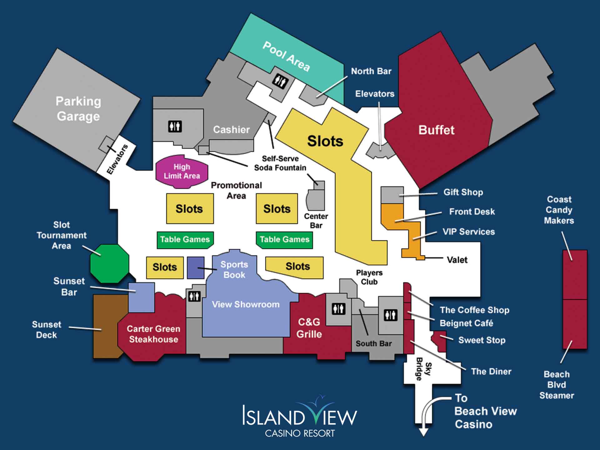Map of Island View Casino